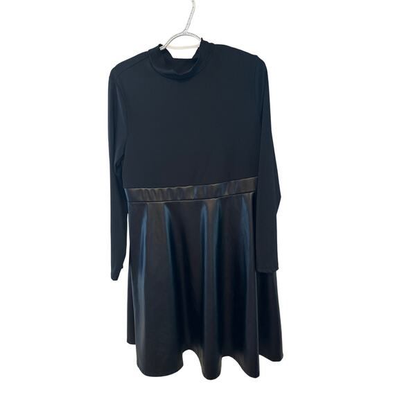 SHEIN Curve Black Faux Leather Panel Dress 1XL - Picture 2 of 4